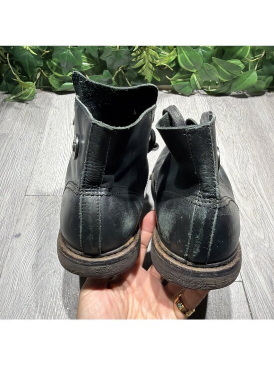 Diesel Men’s Dhiko Black Leather Combat Biker Distressed Boots Size 10 main image 5